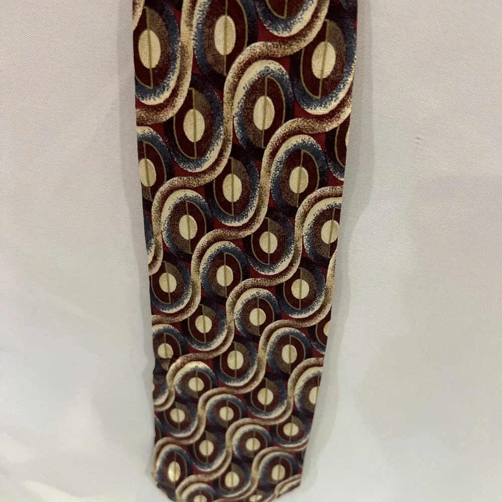 Geoffrey Beene‎ Multicolor Geometric Tie 100% Silk unique 36